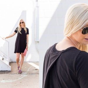 Cuyana Womens Pleat Back T Shirt Dress Size Large Pima Cotton Modal Soft Stretch